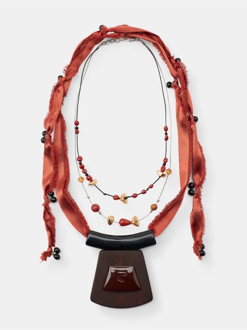 Zara PACK OF 2 WOVEN STONE BEAD NECKLACES